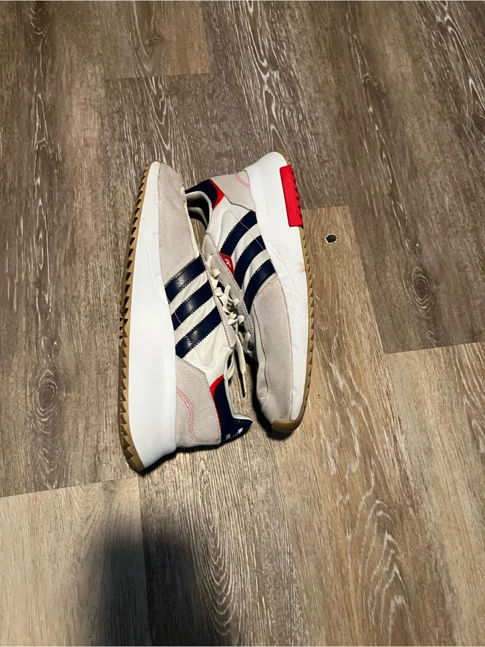 adidas Cream Navy Red Retro Trainer Sneakers